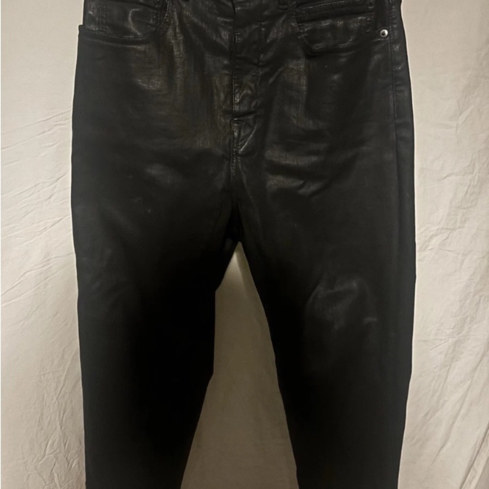 Rick Owens DRKSHDW collapse cut cropped jeans in black wax sz 27